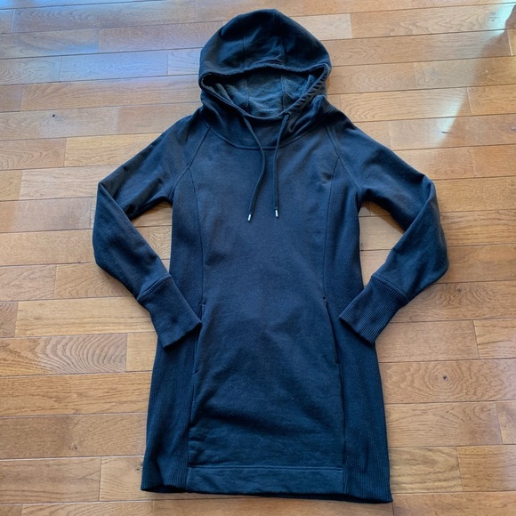 🖤Athleta Hayes Hoodie Dress/Tunic Top-Black-S/M🖤 - Picture 4 of 10